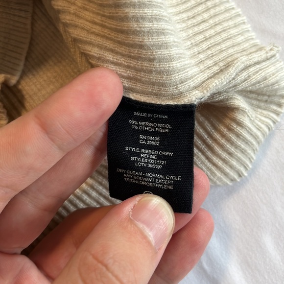 Theory Cream Ribbed Sweater - Picture 3 of 7